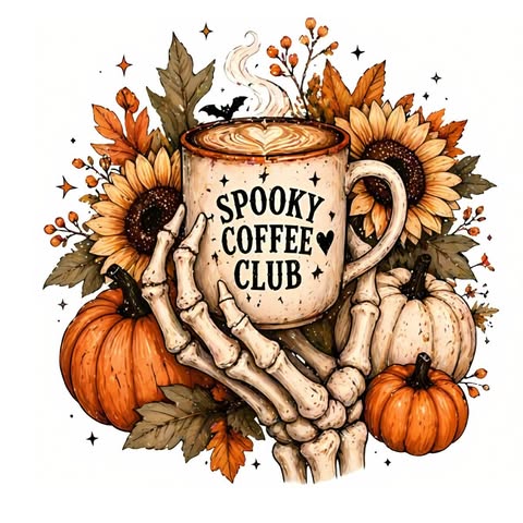 Spooky Coffee Club Stud Earrings