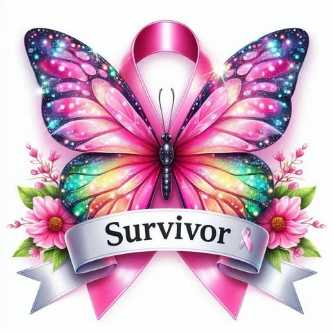Survivor Breast Cancer Awareness Glass Stud Earrings