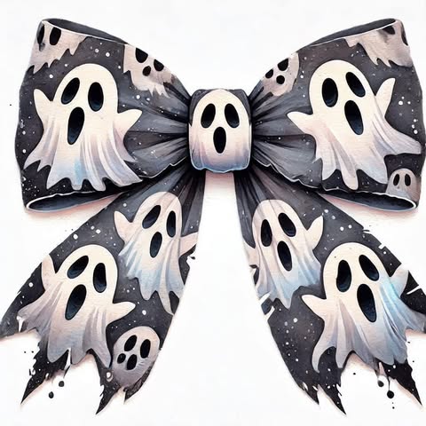 Ghost Bow Stud Earrings