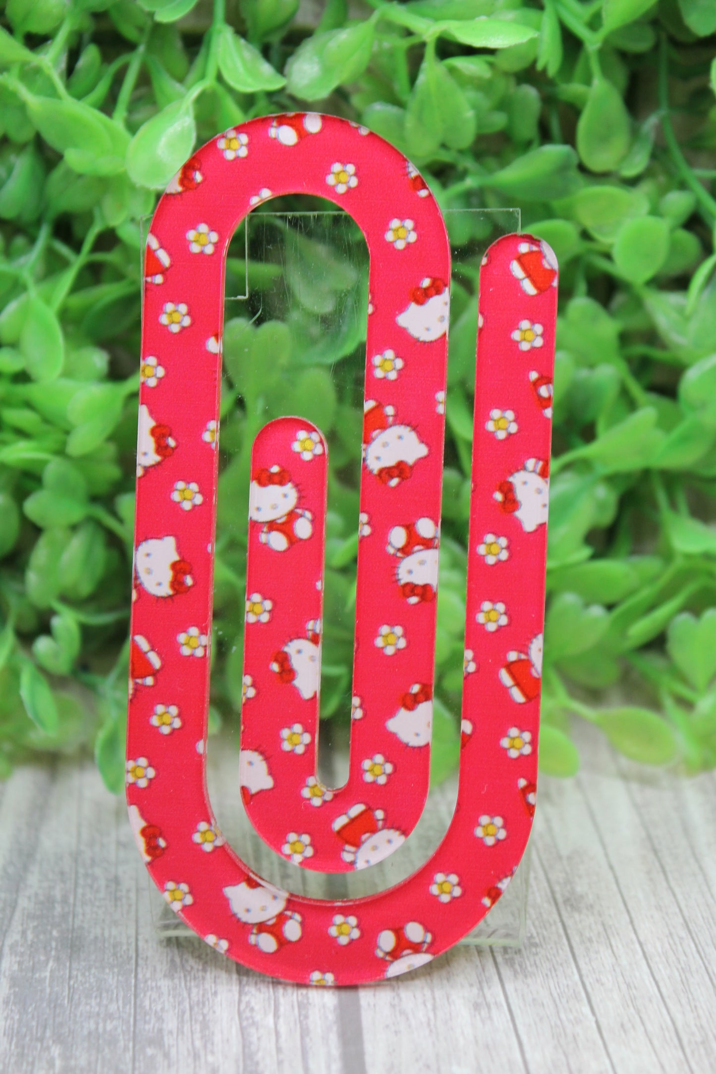 Red Floral Cat Jumbo Paperclip