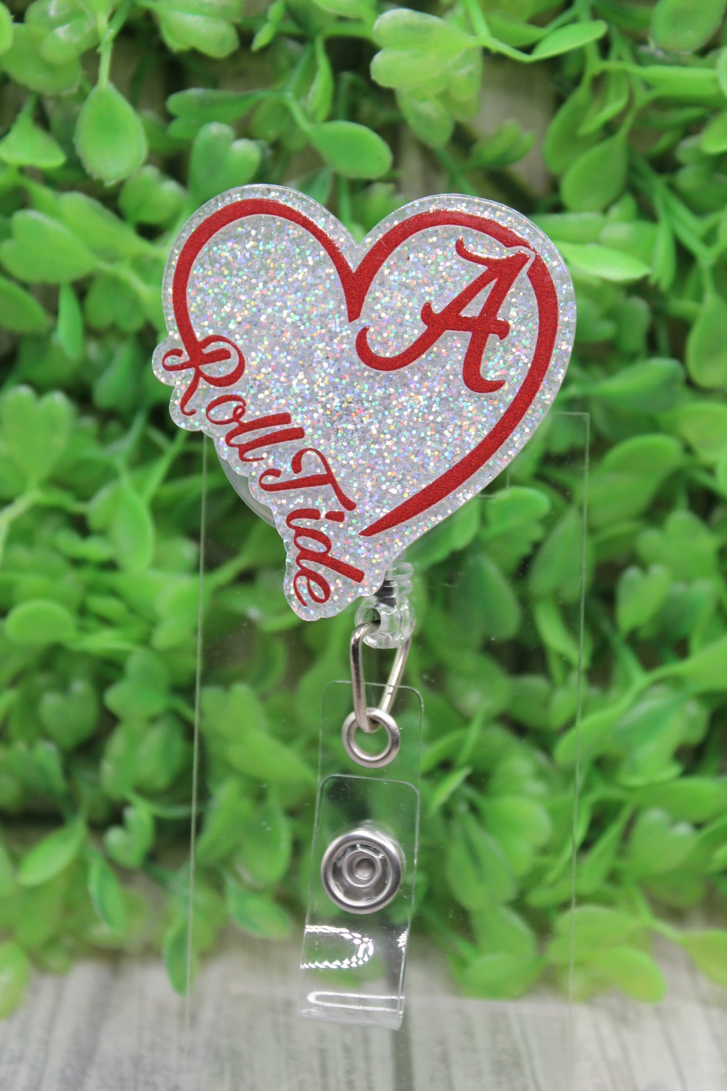 Alabama Roll Tide Heart Badge/ID Holder Reel
