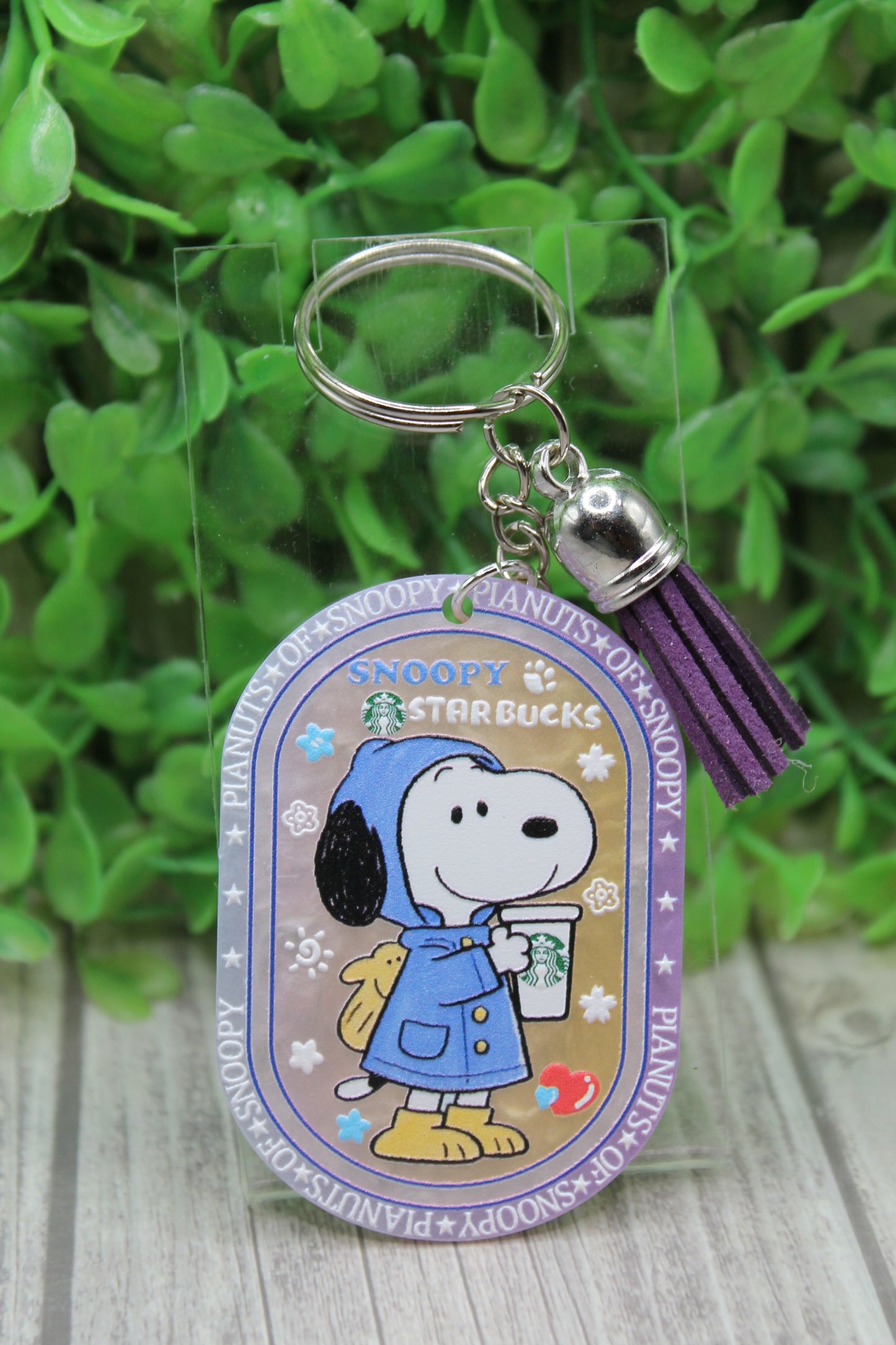 Coffee Dog - Purple Acrylic Tassel Keychain