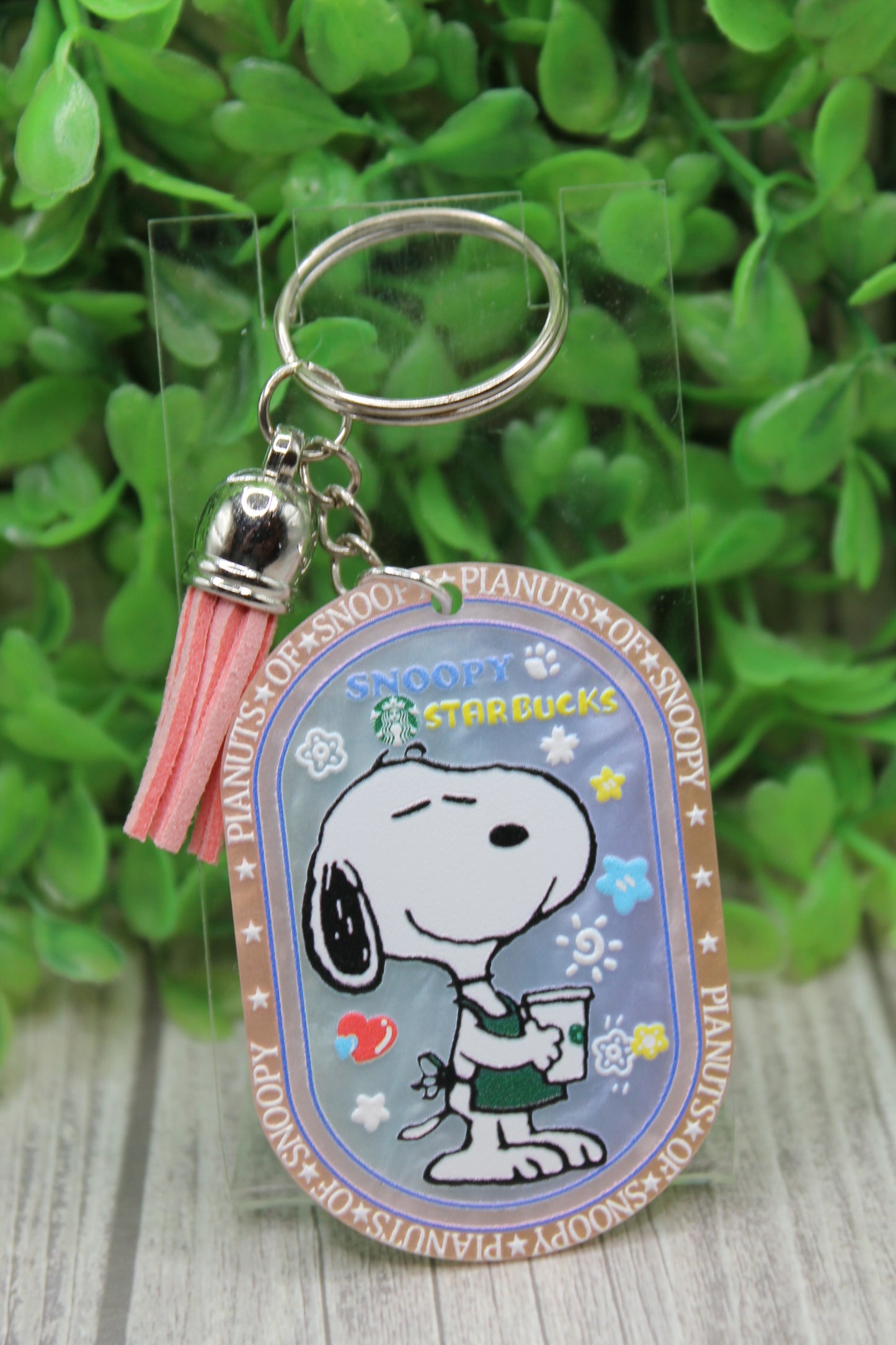 Coffee Dog - Pink Acrylic Tassel Keychain