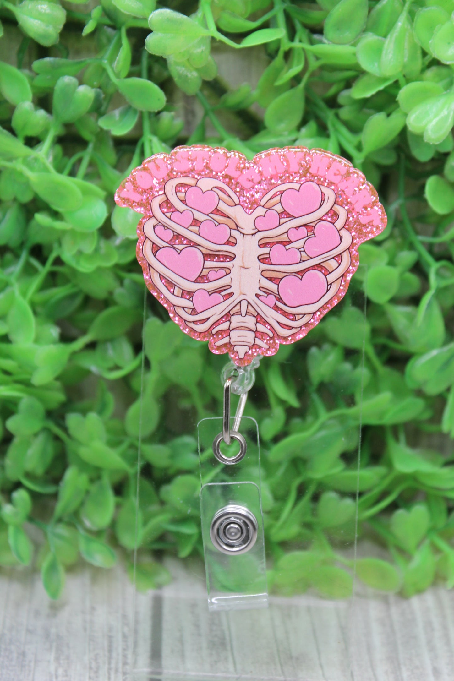 You Stole My Heart Ribcage Badge/ID Holder Reel