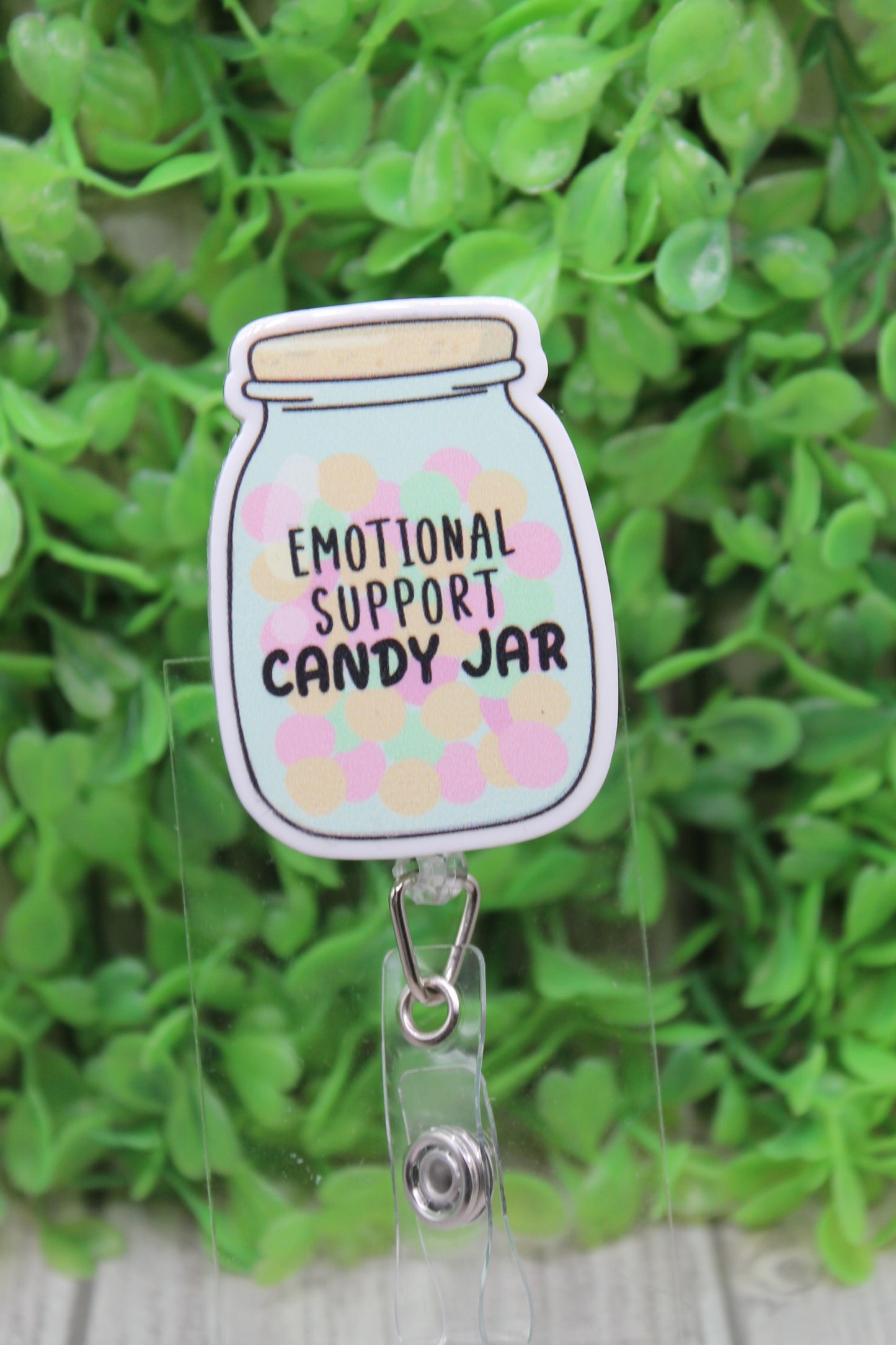 Emotional Support Candy Jar Badge/ID Holder Reel