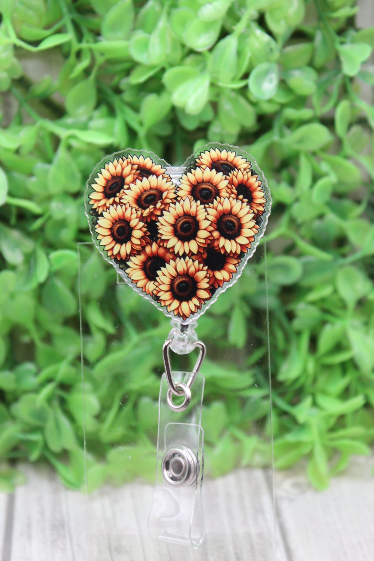 Sunflower Heart Badge/ID Holder Reel