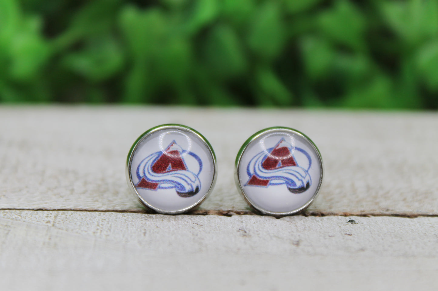 Colorado Avalanche Hockey Stud Earrings