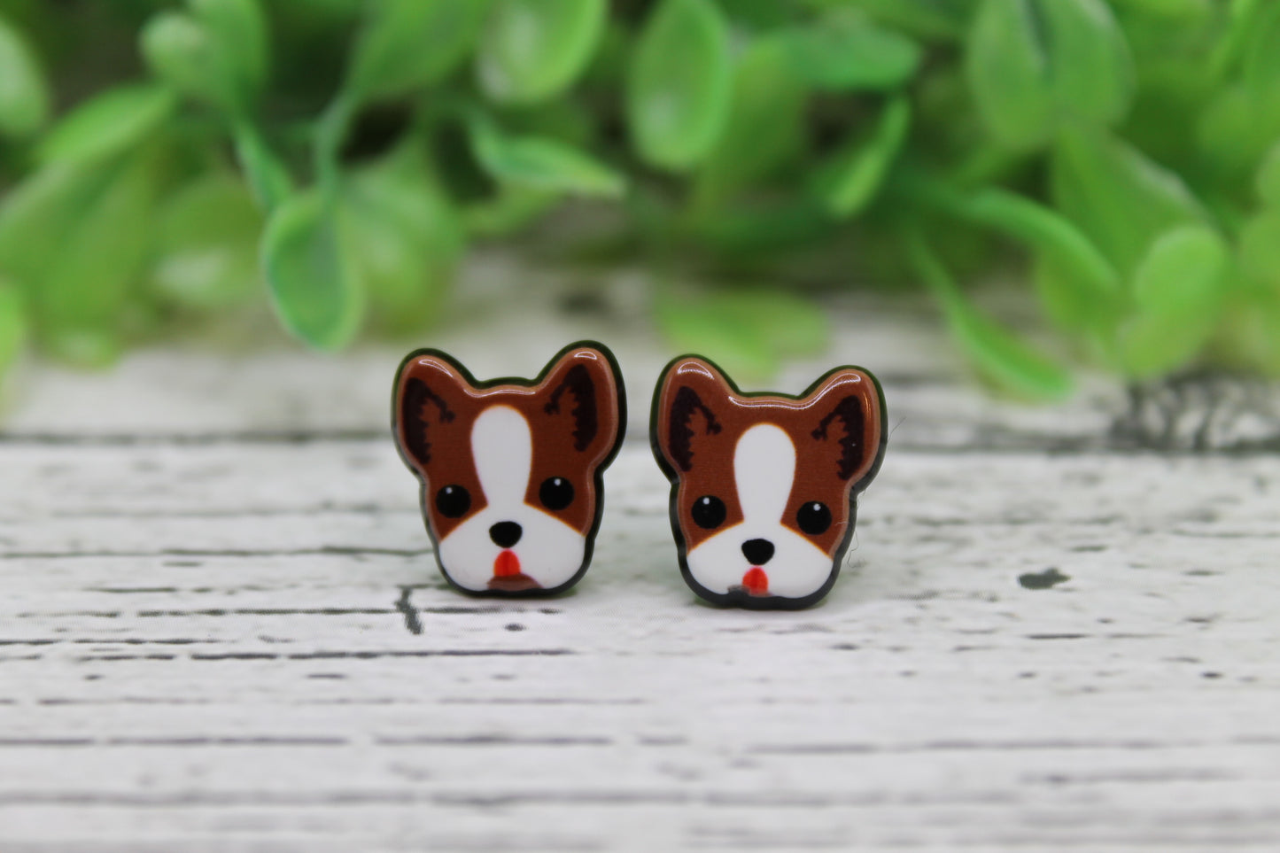 Boston Terrier Dog Stud Earrings