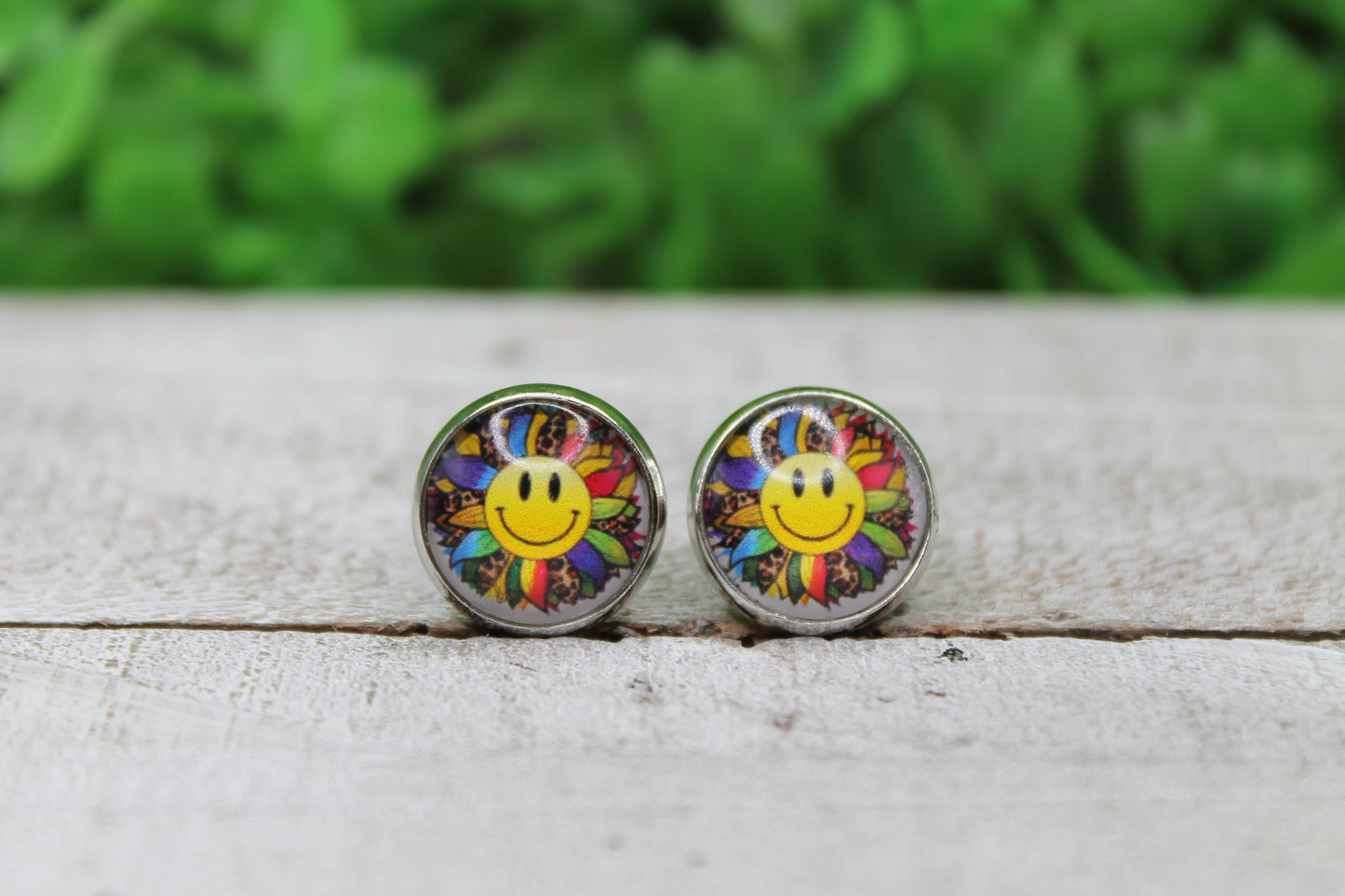 Smiley Sunflower Stud Earrings