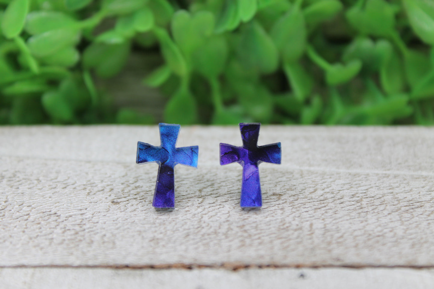 Watercolor Cross Stud Earrings