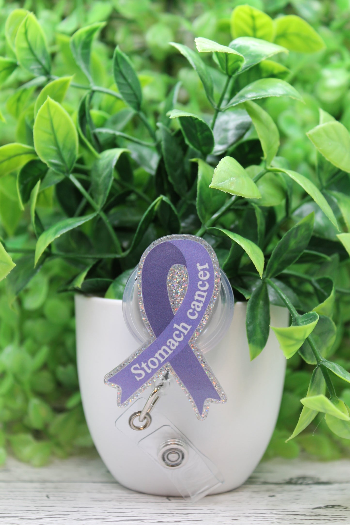 Stomach Cancer Awareness Ribbon Badge Reel
