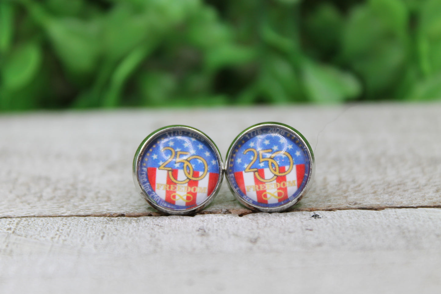 250 Years of Freedom Glass Stud Earrings