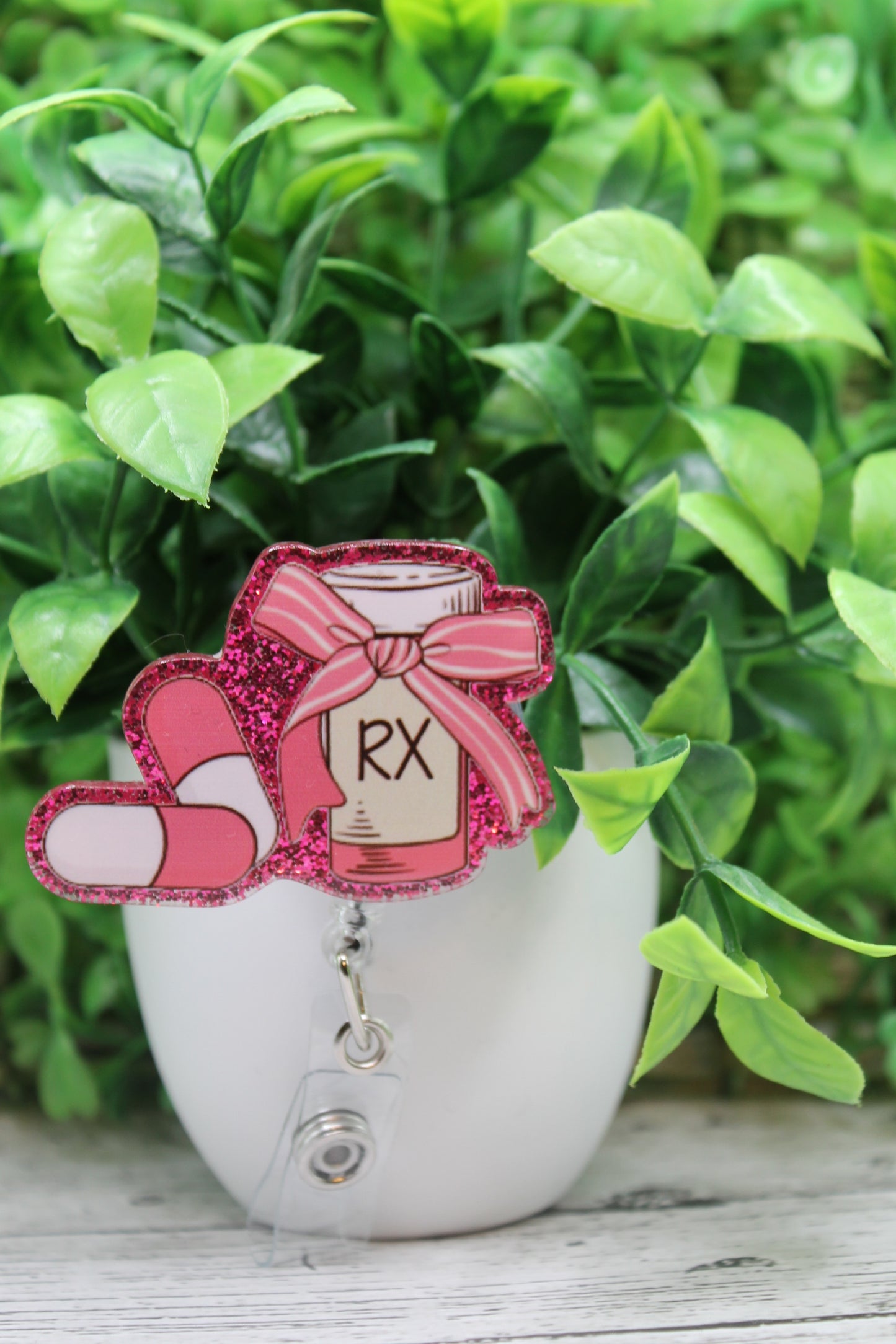 RX Pill Bottle Badge Reel