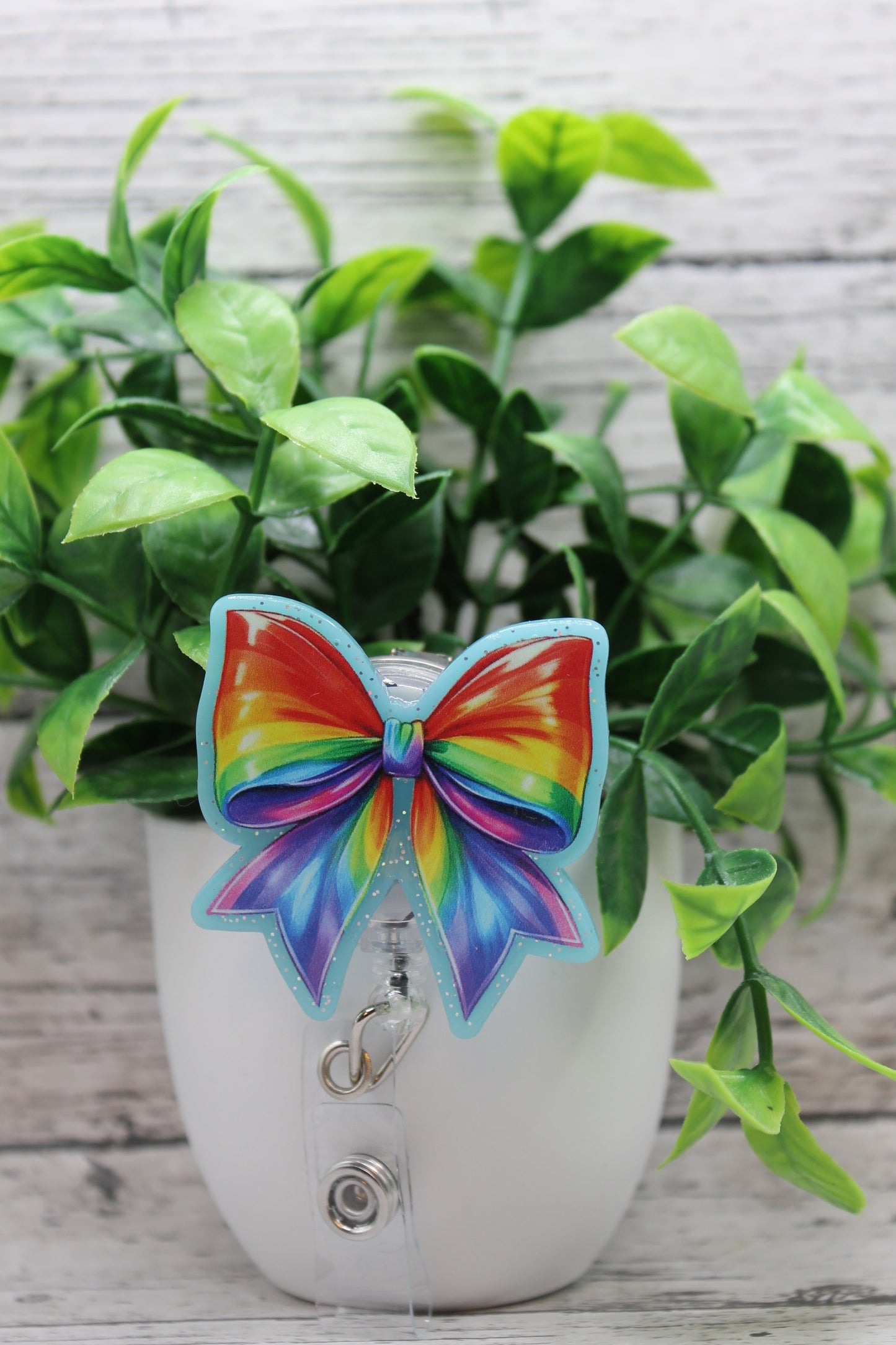 Colorful Bow Badge Reel