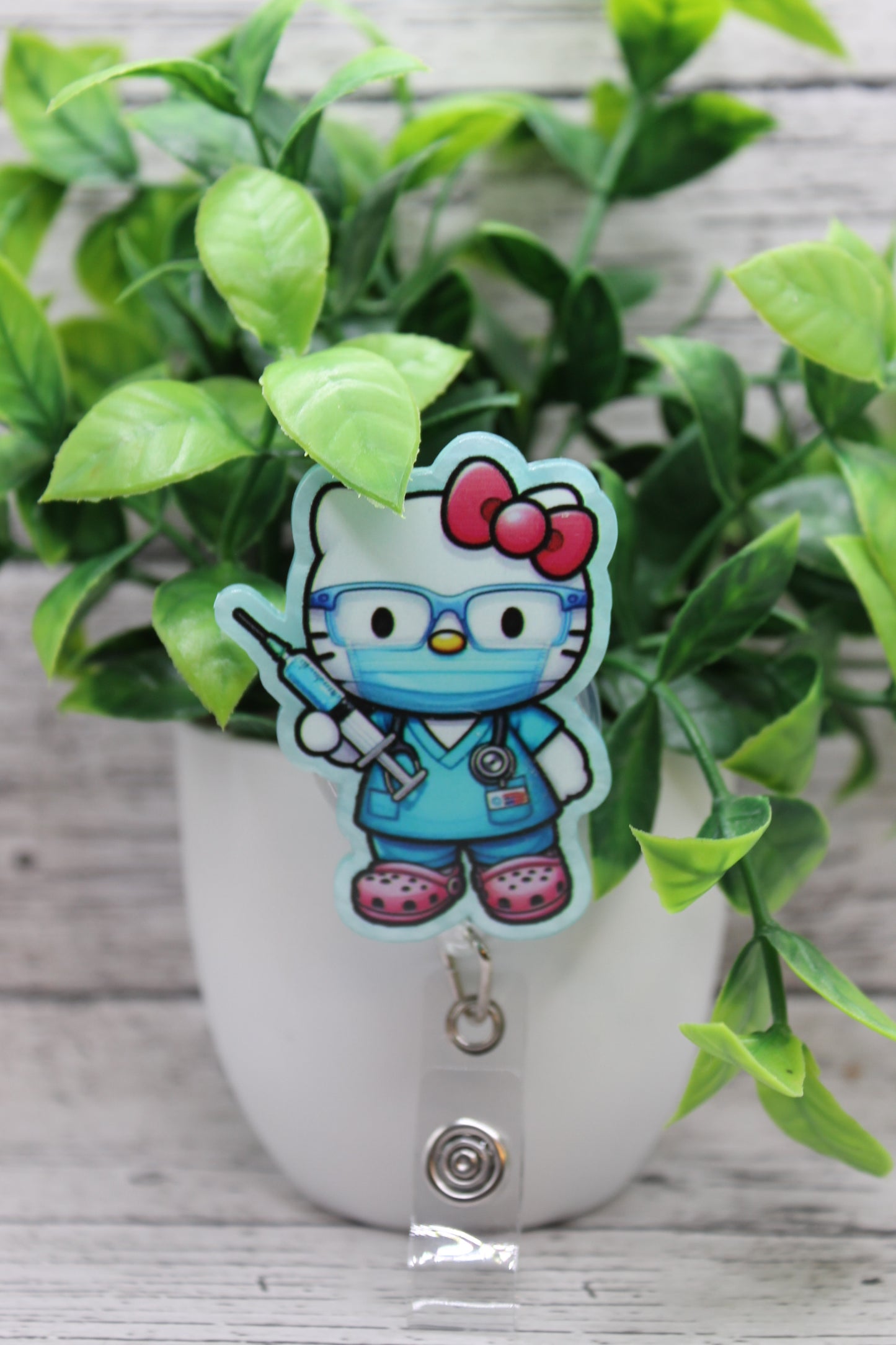 Nurse Cat Badge Reel