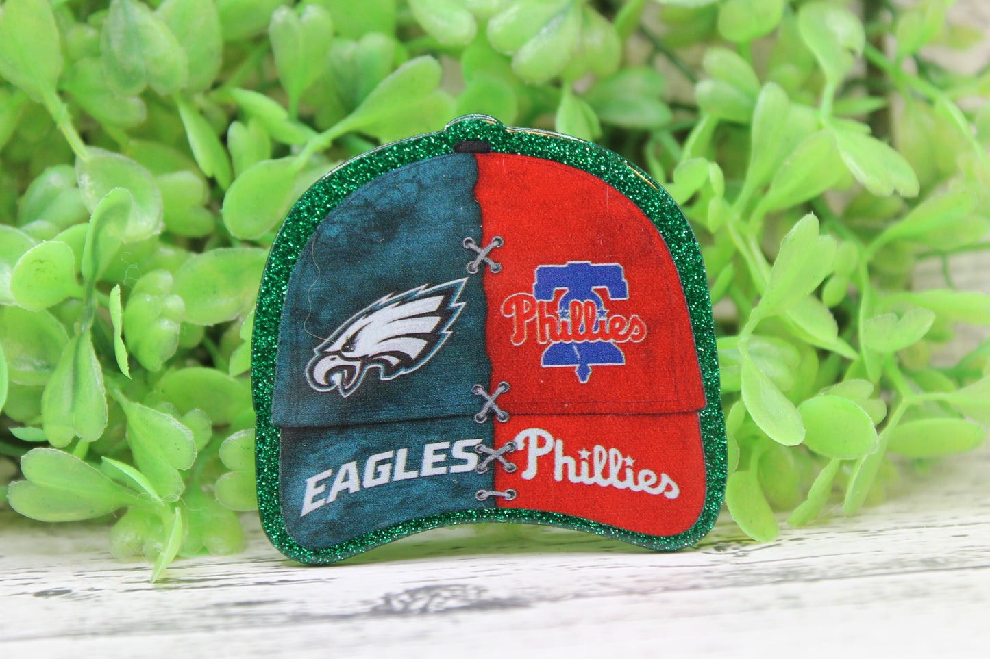 Eagles Football / Phillies Baseball Hat Badge Reel