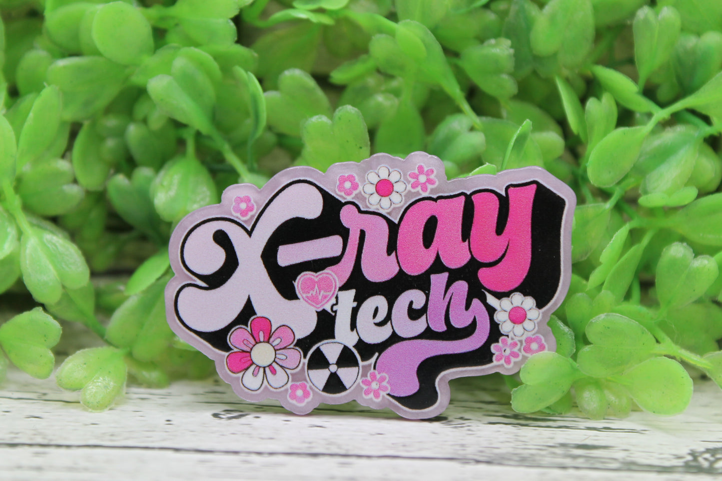 X-Ray Tech Pink Flower Power Badge Reel