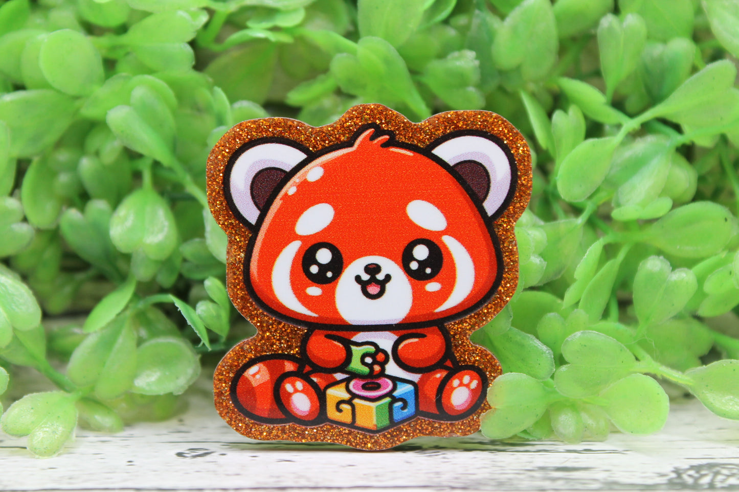 Red Panda on Glitter Badge Reel