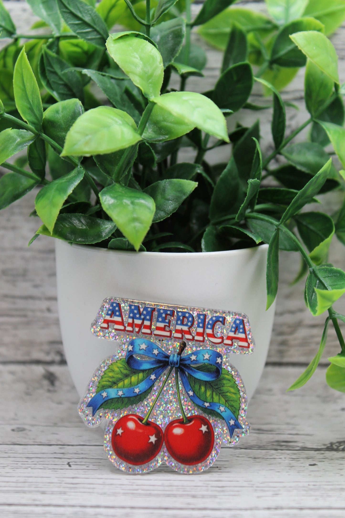AMERICA Patriotic Cherries Badge Reel