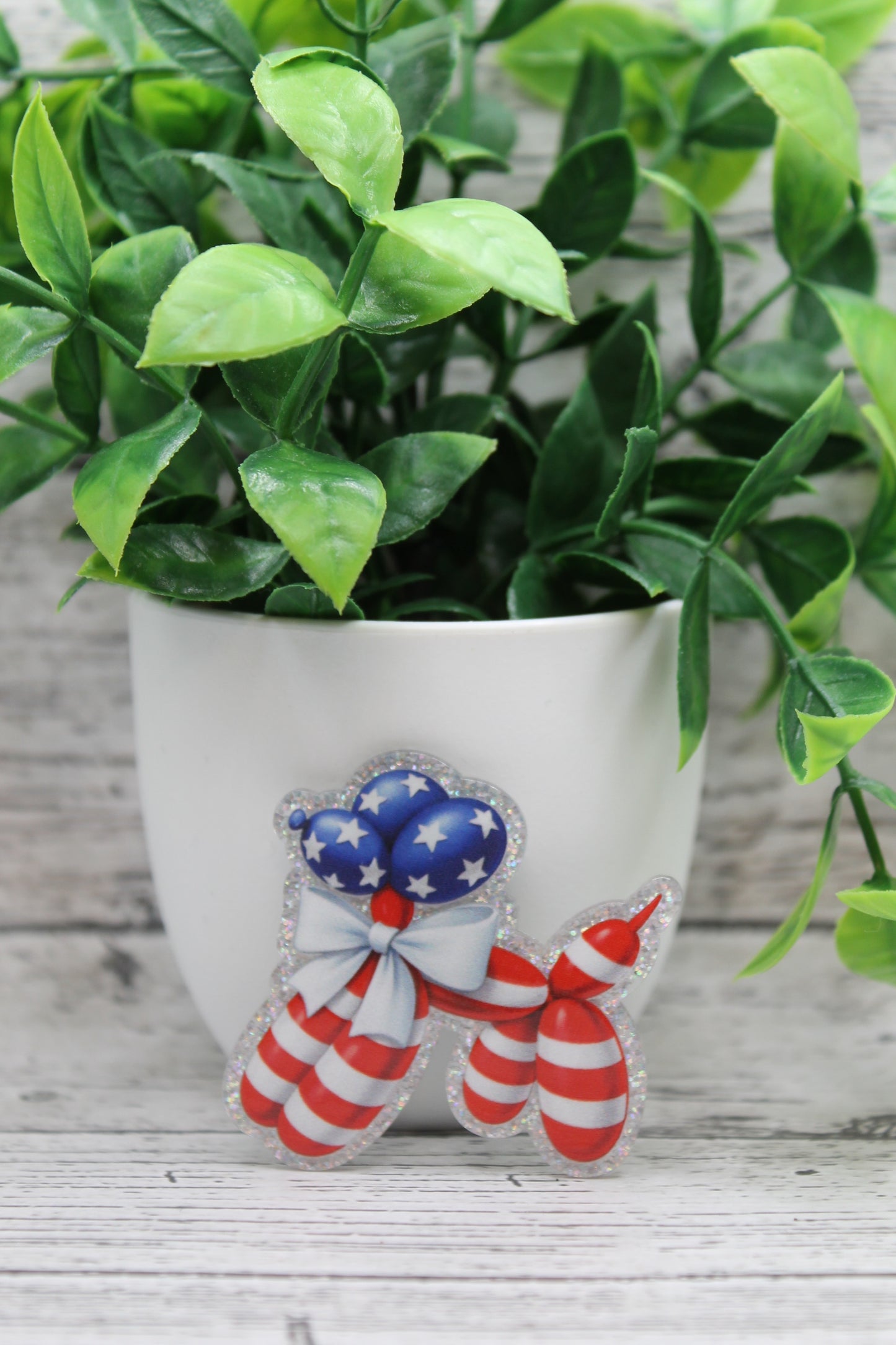 Patriotic Balloon Dog Badge Reel