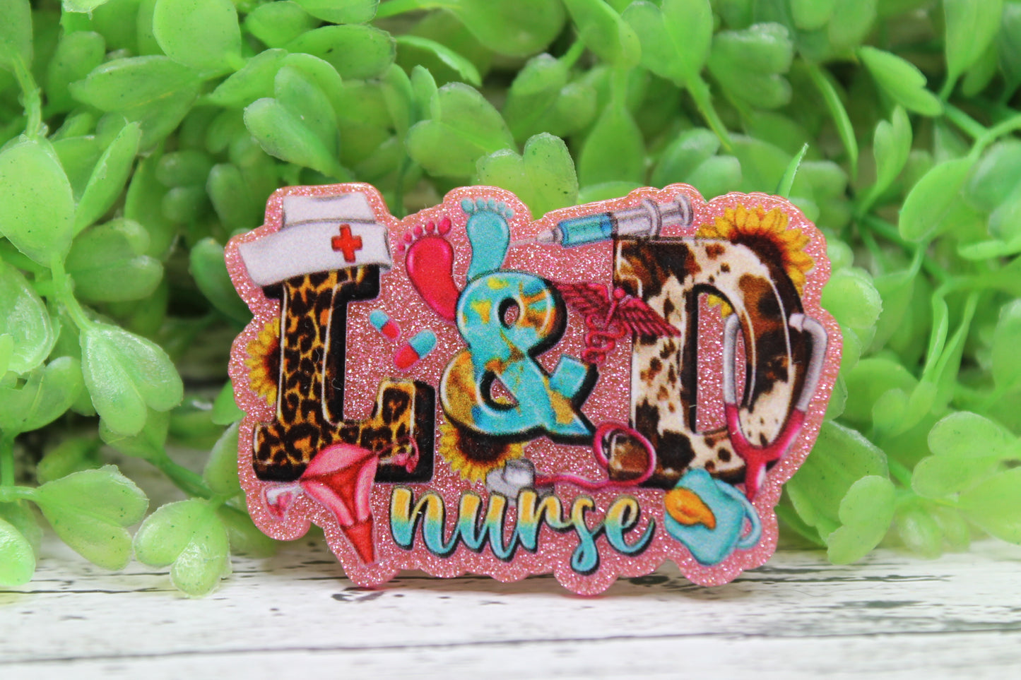 L & D Nurse on Pink Badge Reel