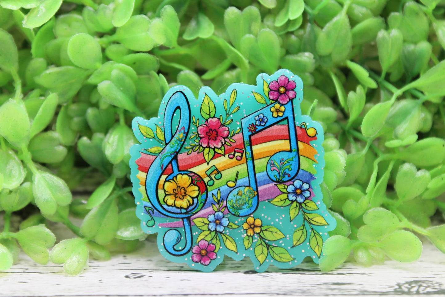 Floral Musical Notes Badge Reel