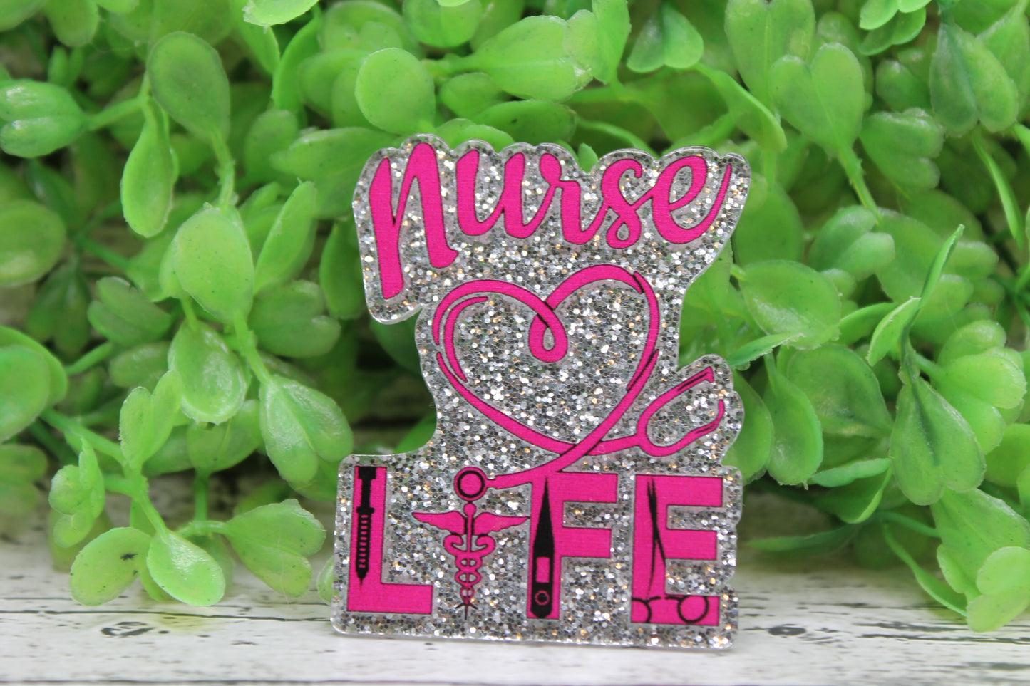 Nurse Life Pink Badge Reel