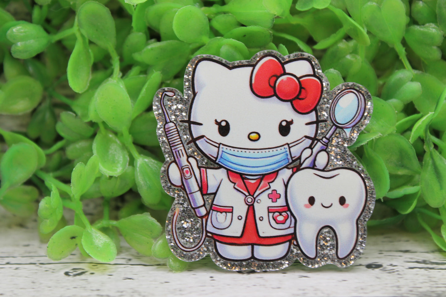 Dentist Cat Badge Reel