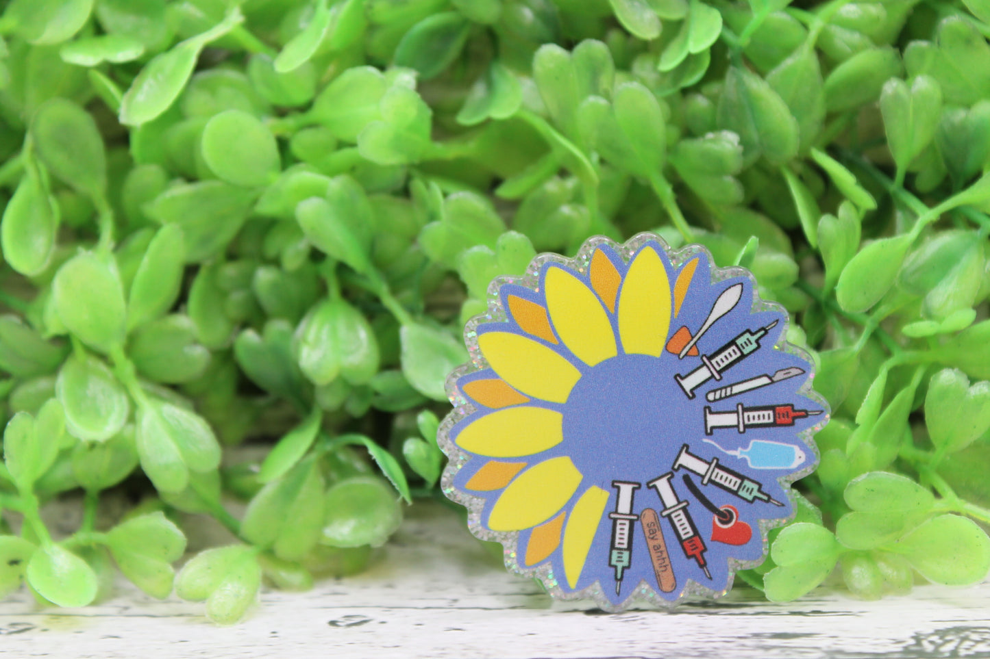 Nurse Sunflower Badge Reel