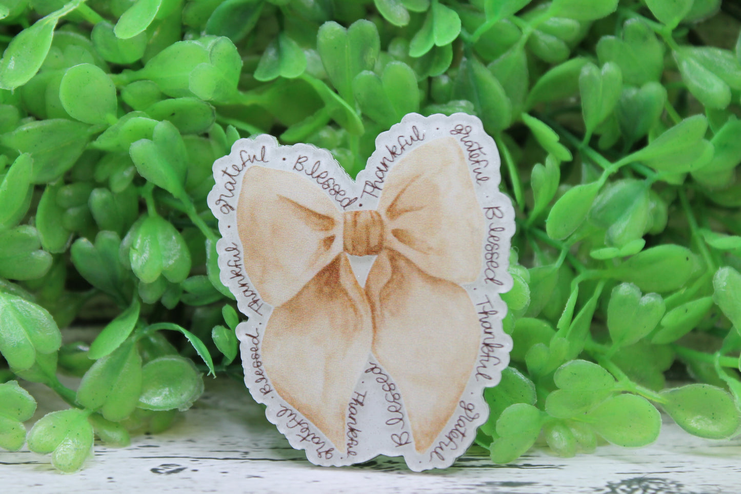 Be Thankful Bow Badge Reel