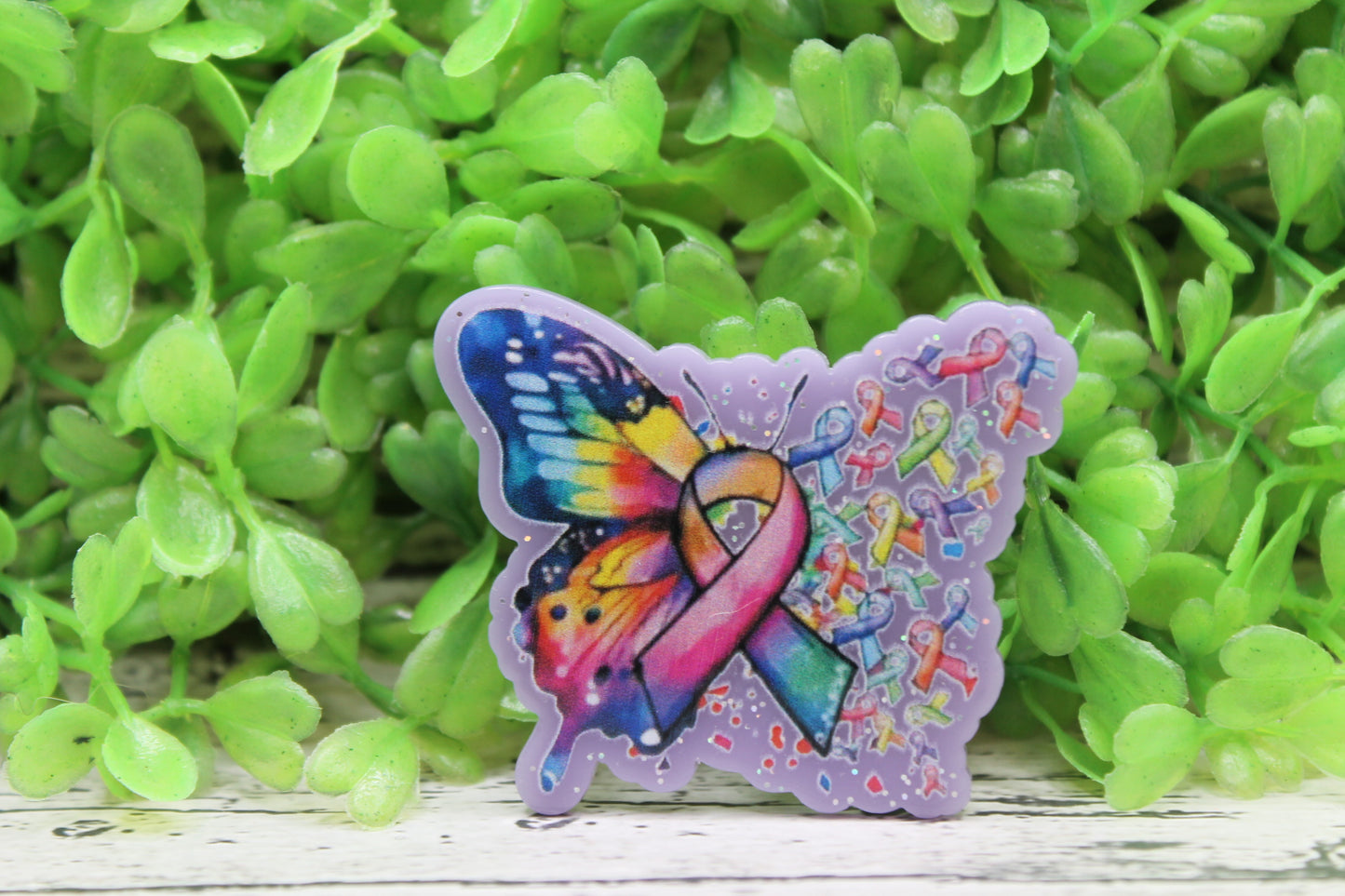 All Cancers Butterfly Badge Reel