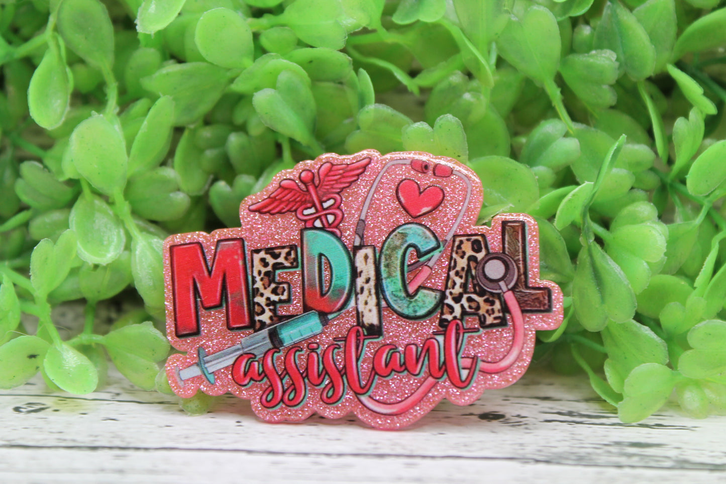Medical Assistant on Pink Badge Reel