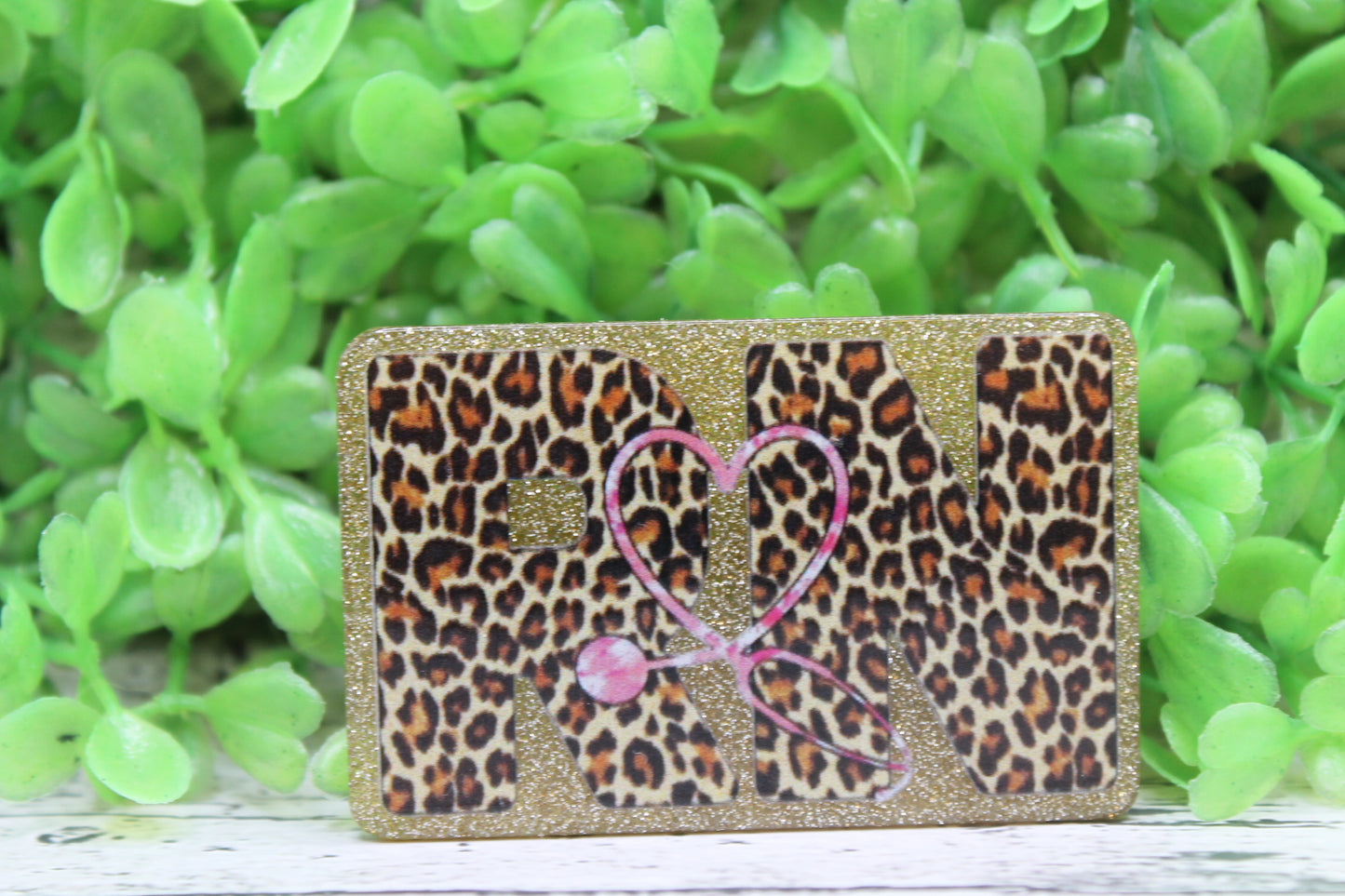 RN Leopard Stethoscope Badge Reel