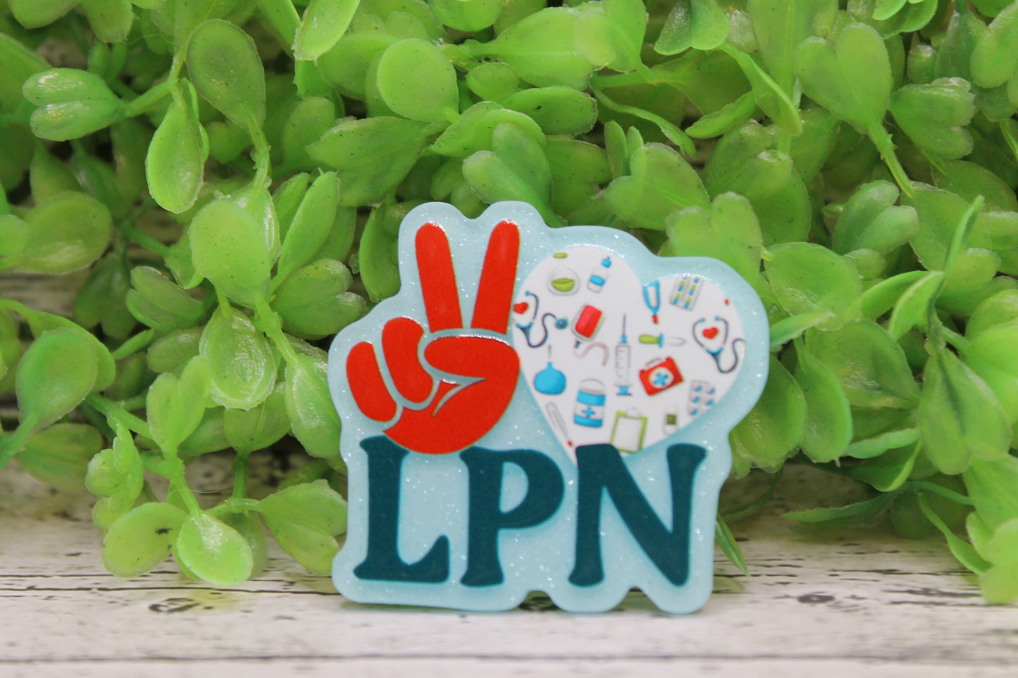 Peace Love LPN Badge Reel