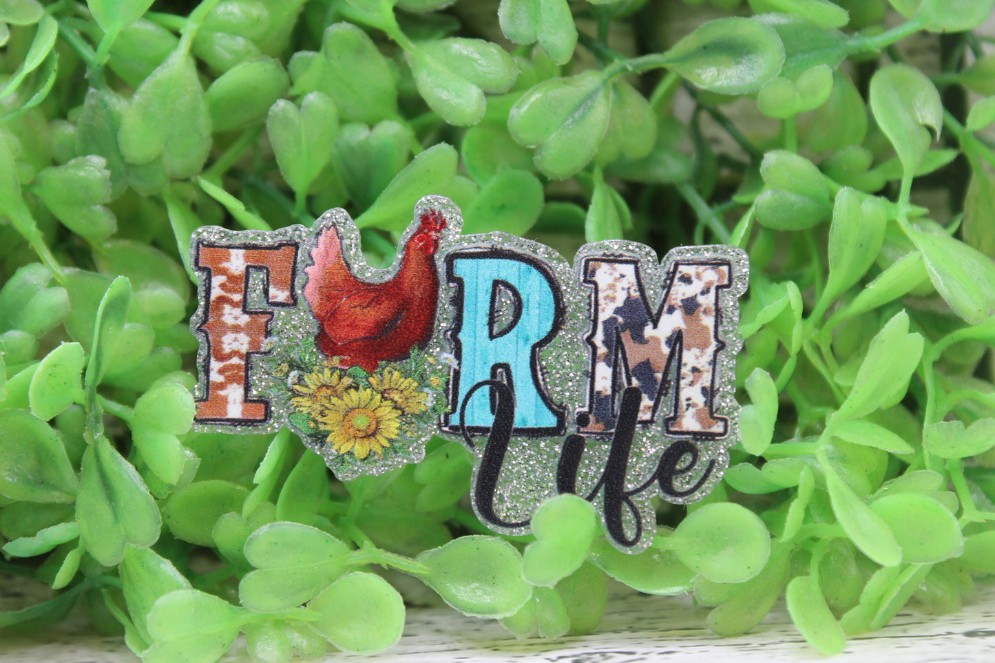 FARM Life Chicken Badge Reel