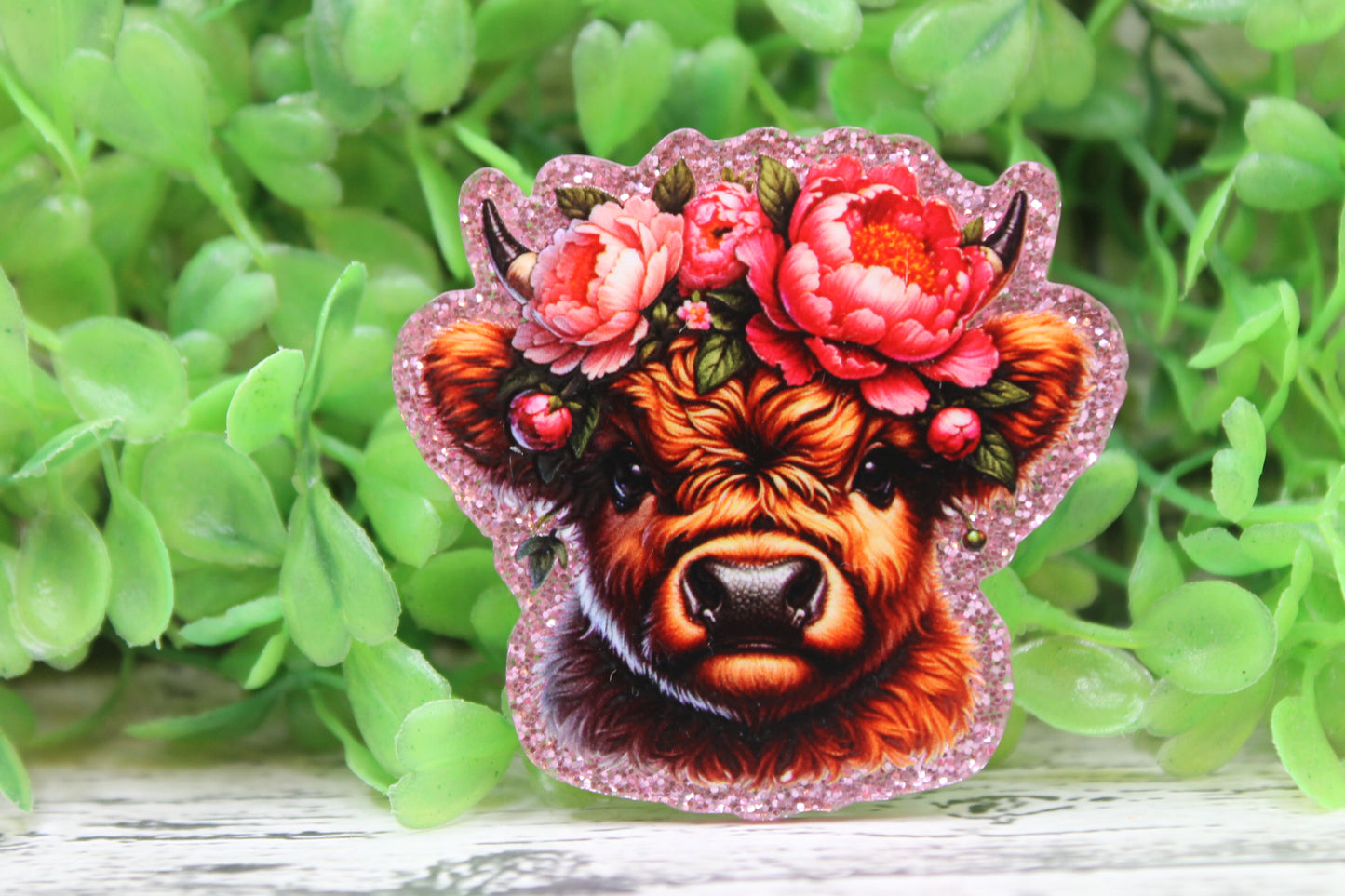 Floral Crown Highland Cow Badge Reel