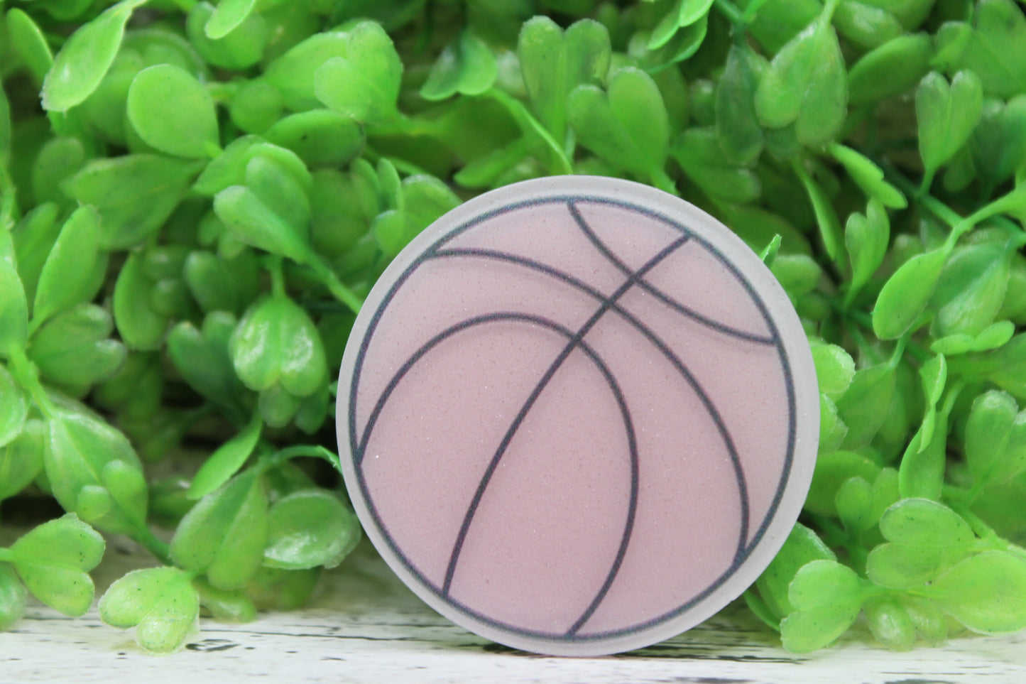 Pink Sparkle Basketball Badge Reel
