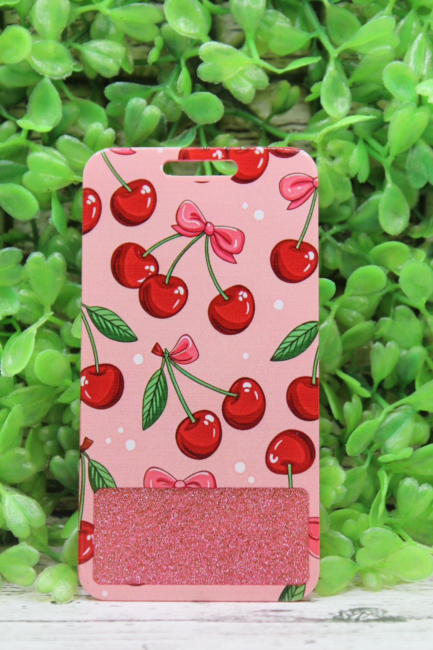 Cherries on Pink Badge Buddy - BLANK