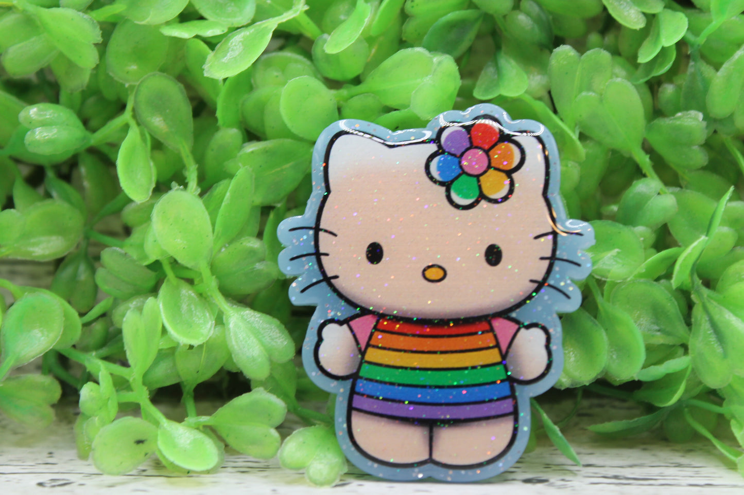 Colorful Shimmer Cat Badge Reel