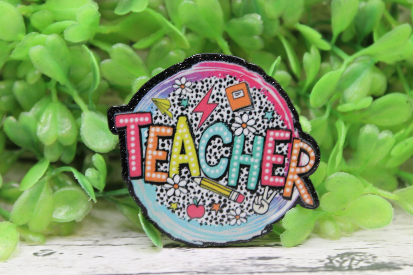 TEACHER Circle Badge Reel