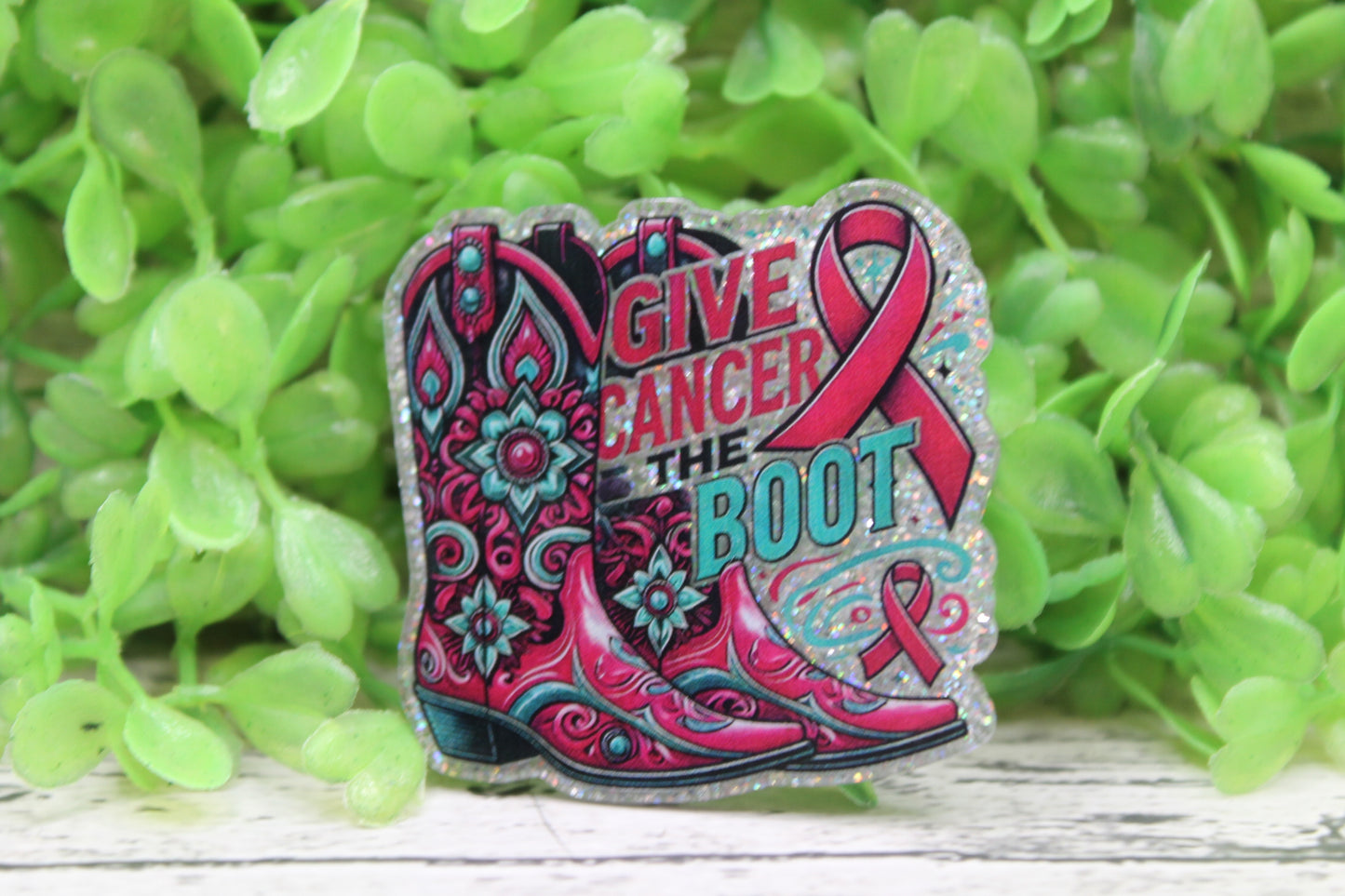 Give Cancer the Boot Breast Cancer Awareness Badge Reel