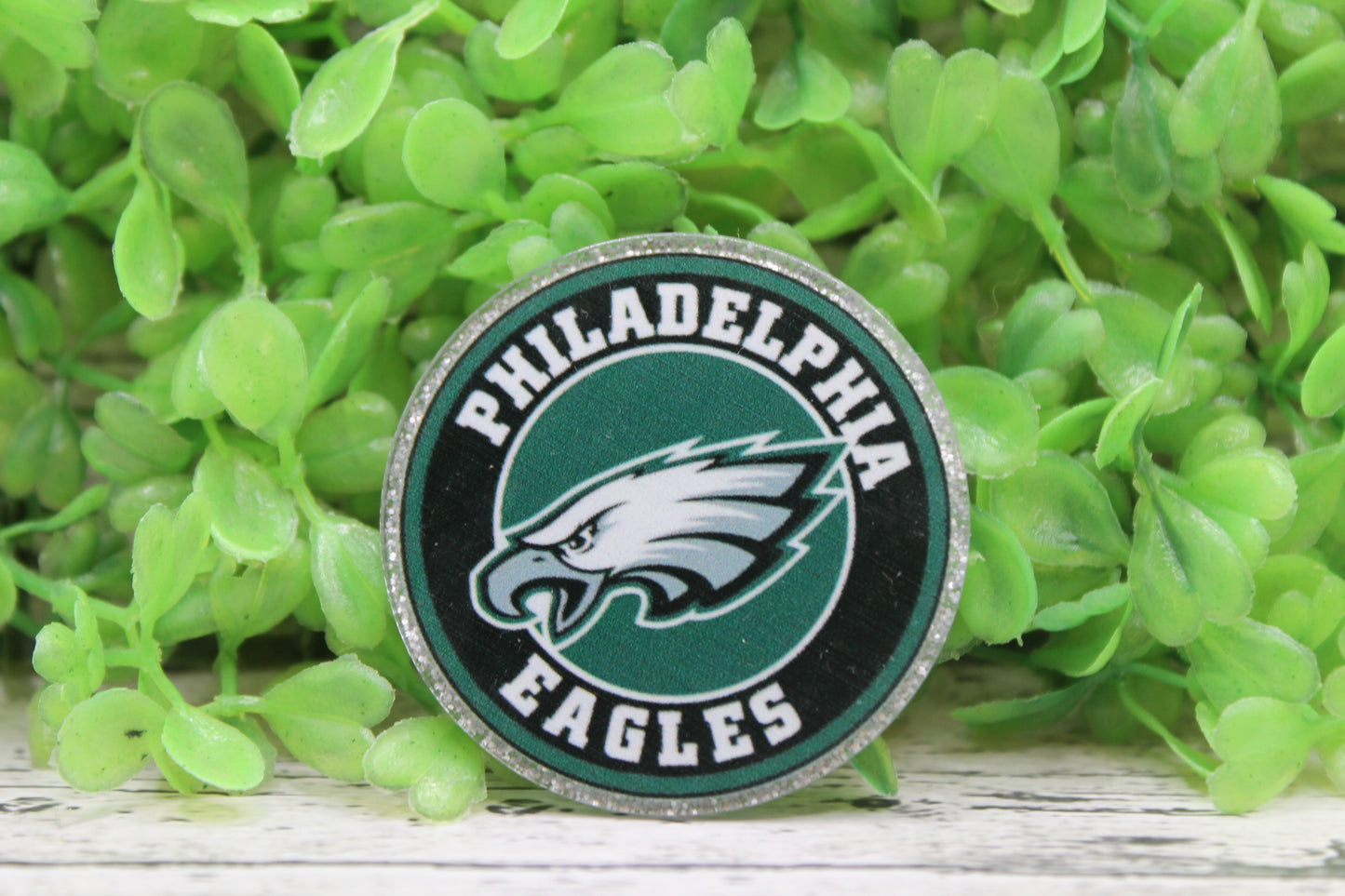Eagles Football Circle Silver Badge Reel