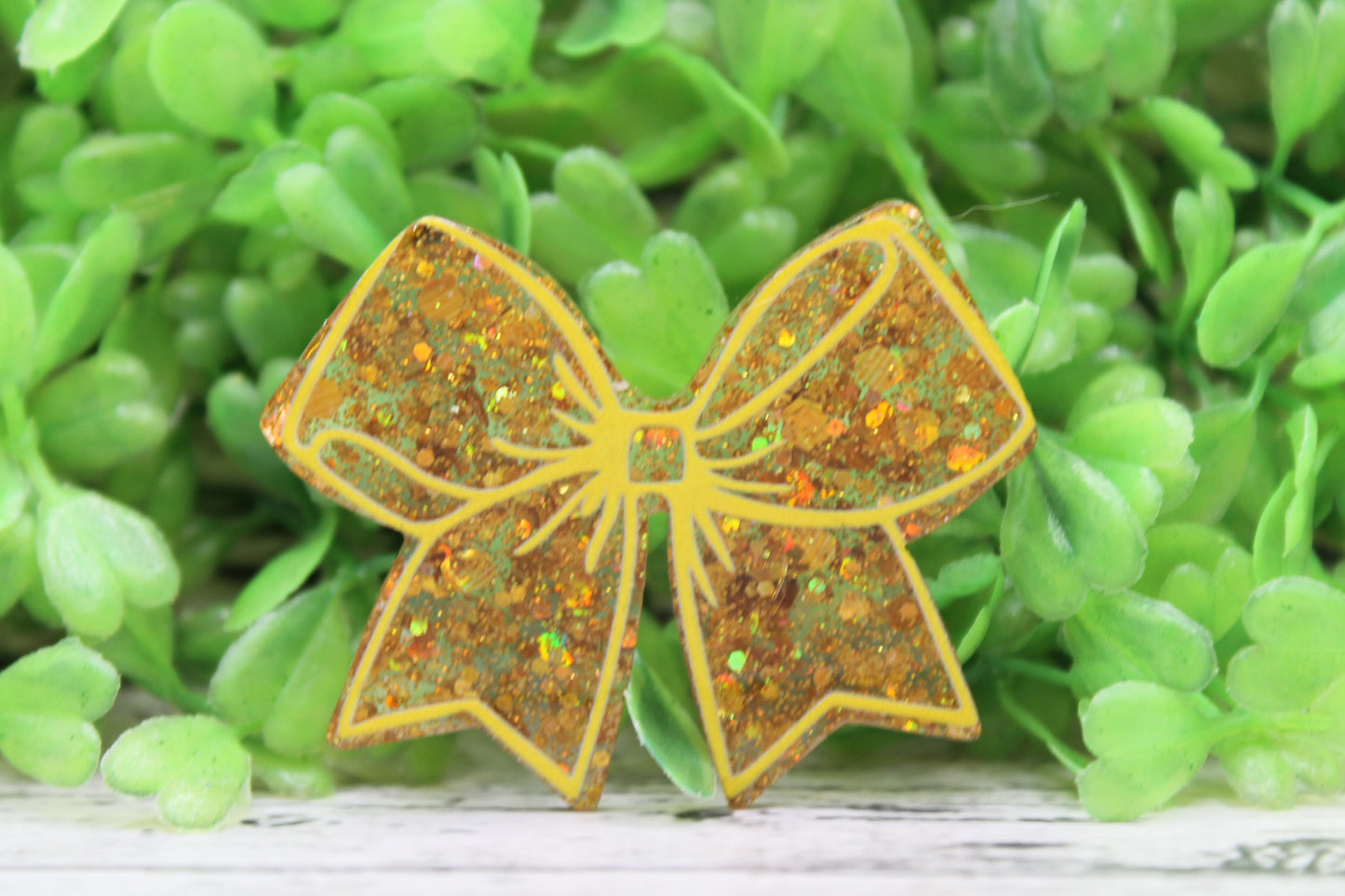 Yellow Confetti Bow Badge Reel