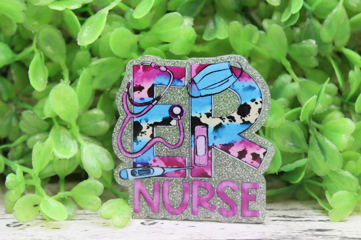 ER Nurse Blue & Purple Badge Reel