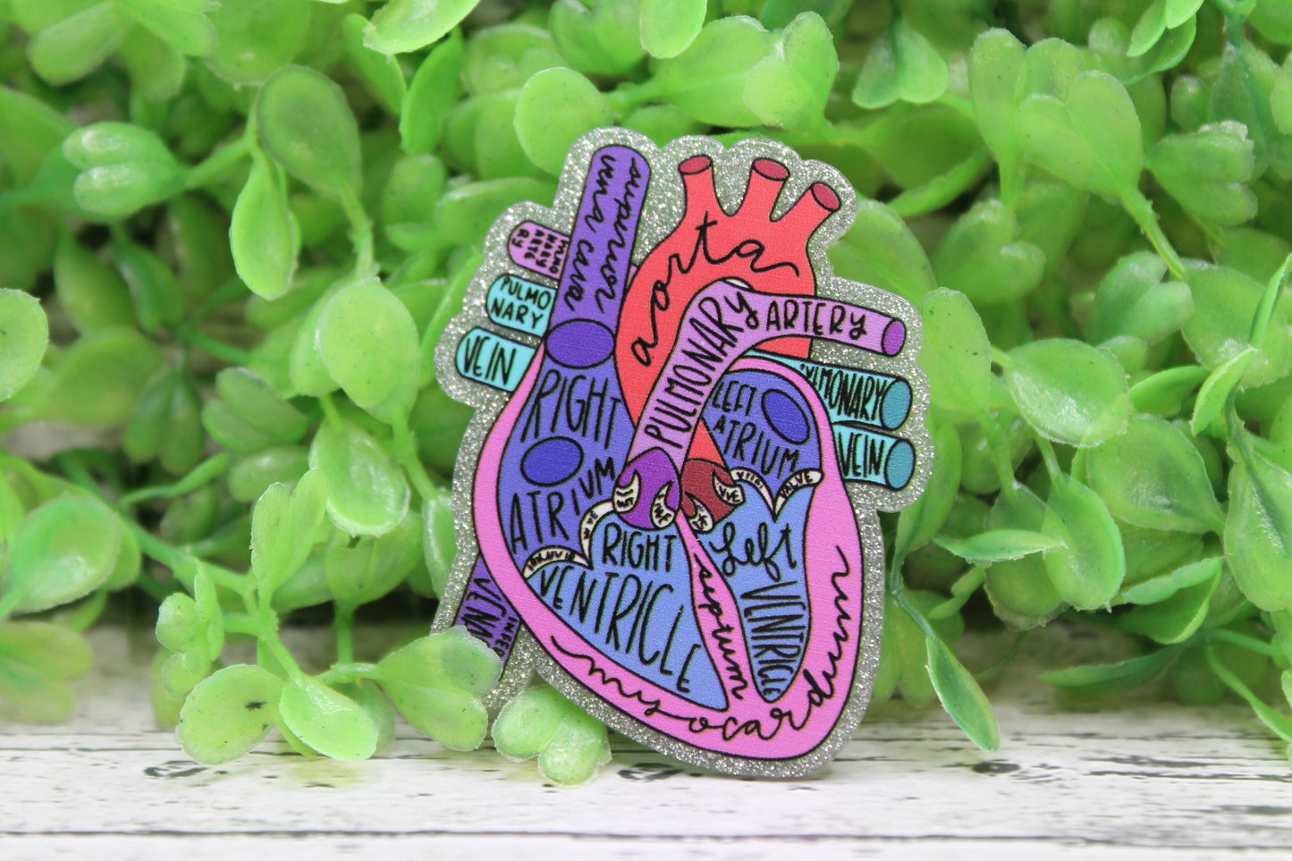 Labeled Heart on Glitter Badge Reel
