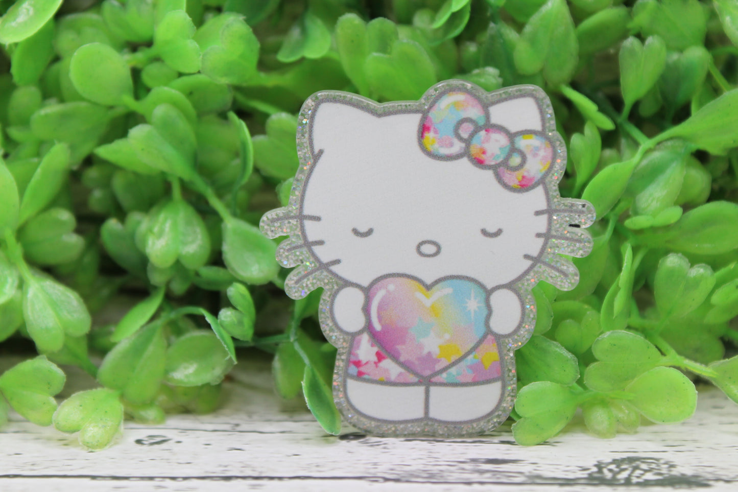 Pastel Cat with Heart Badge Reel