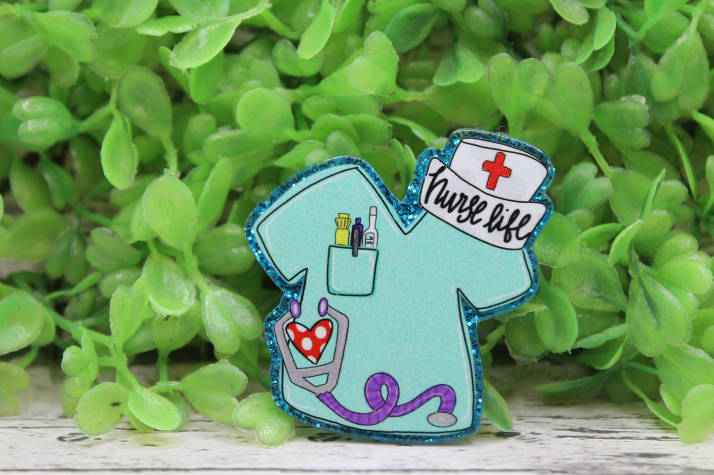 Nurse Life Scrub Badge Reel