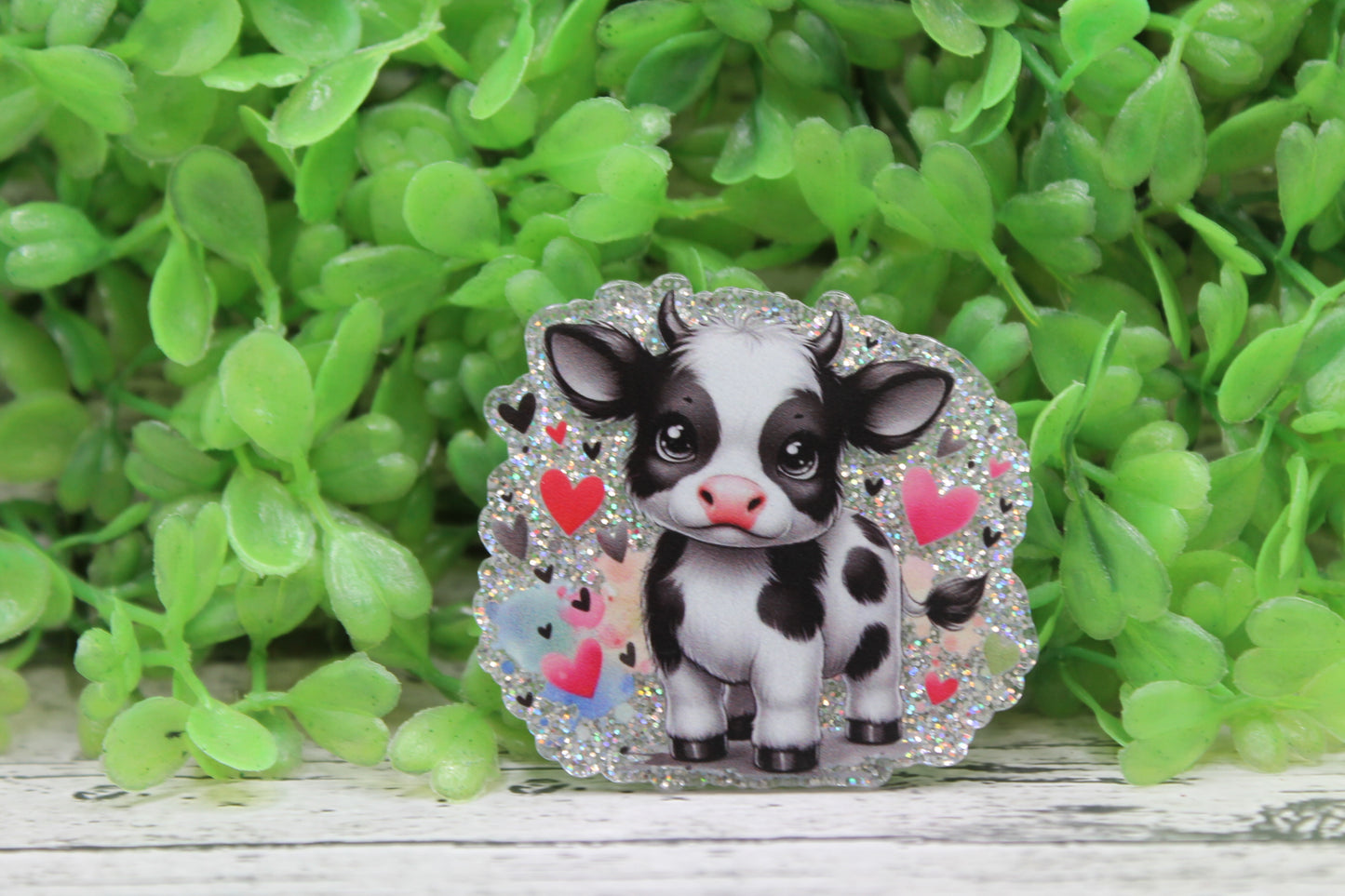 Cow and Hearts Badge Reel