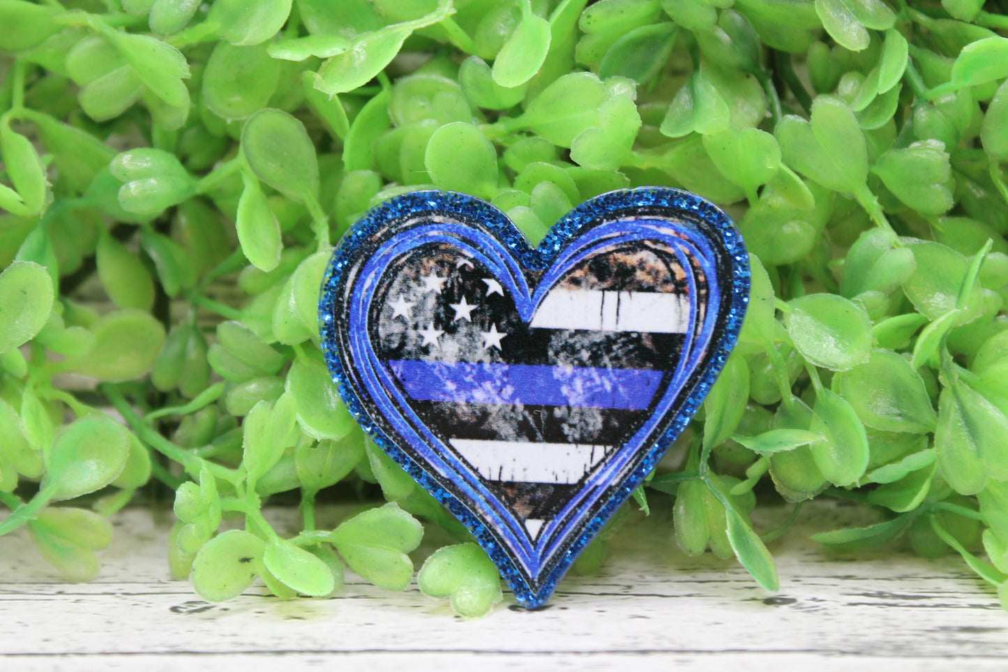 Blue Line Heart Badge Reel