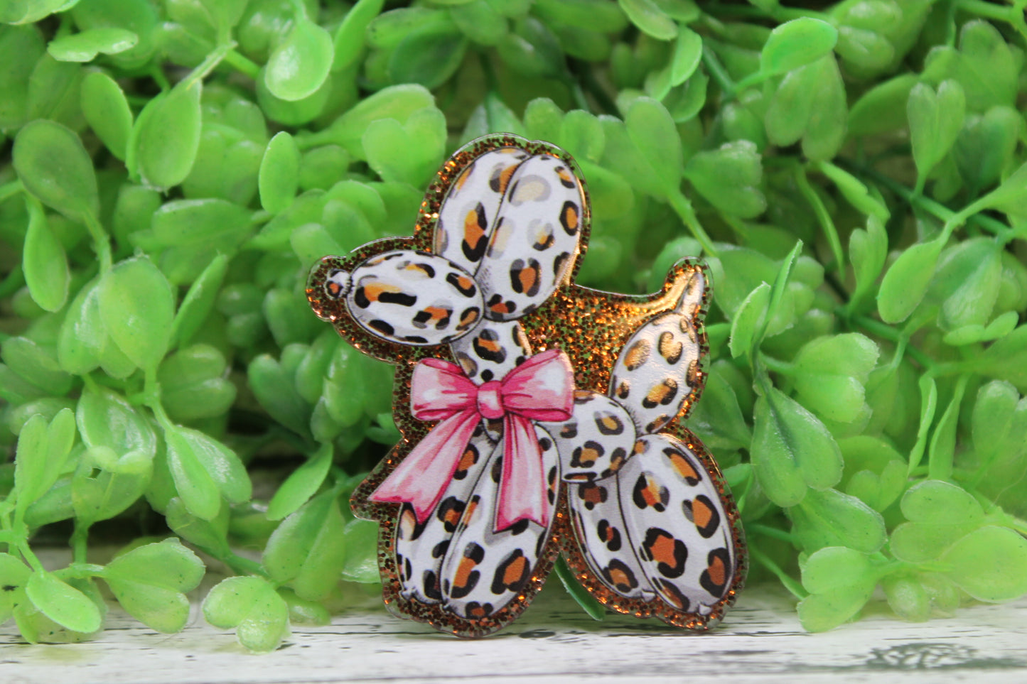 Leopard Balloon Dog Badge Reel